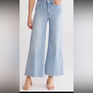 NWT FRAME Pants Size 27 Le Palazzo Crop Flare Wide Blue Springs Jean $228